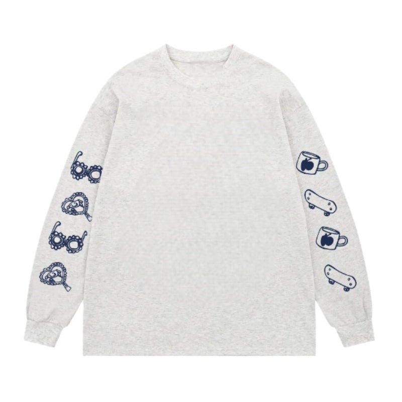 Hip-Hop Style Printed Pullover Sweatshirt