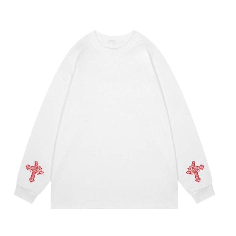 Gothic Style White Sweatshirt