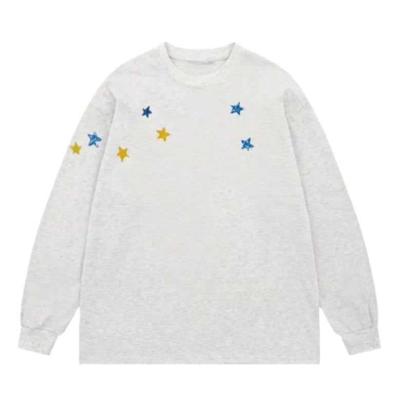 Star Print Hip Hop Style Sweatshirt